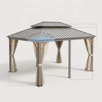 14 Ft. X 20 Ft. Double Galvanized Steel Roof Aluminum Frame Outdoor Patio Hardtop Gazebo with Netting and Curtains — How It Works