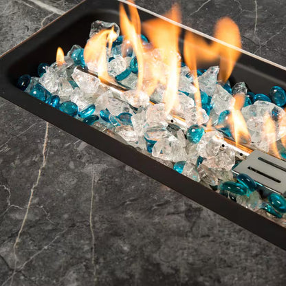 32 In. Propane Fire Pit Table, 40,000 BTU Auto-Ignition Gas Fire Table for outside Patio