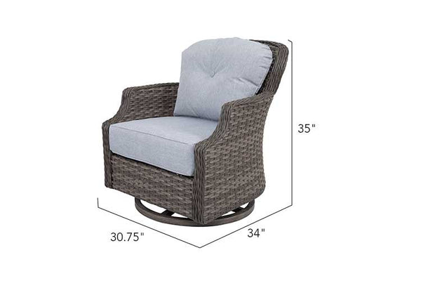2 Tenaya Wicker Swivel Rocking Chair