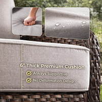 Patio Furniture Set Designed for Outdoor Living, 9 Pieces, Fire Pit Table, 6-Inch Thick Cushions, PE Wicker