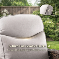 Patio Furniture Set Designed for Outdoor Living, 9 Pieces, Fire Pit Table, 6-Inch Thick Cushions, PE Wicker