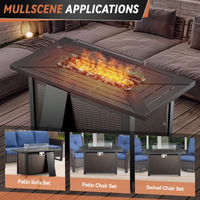 Patio Furniture Set Designed for Outdoor Living, 9 Pieces, Fire Pit Table, 6-Inch Thick Cushions, PE Wicker