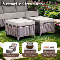 Patio Furniture Set Designed for Outdoor Living, 9 Pieces, Fire Pit Table, 6-Inch Thick Cushions, PE Wicker