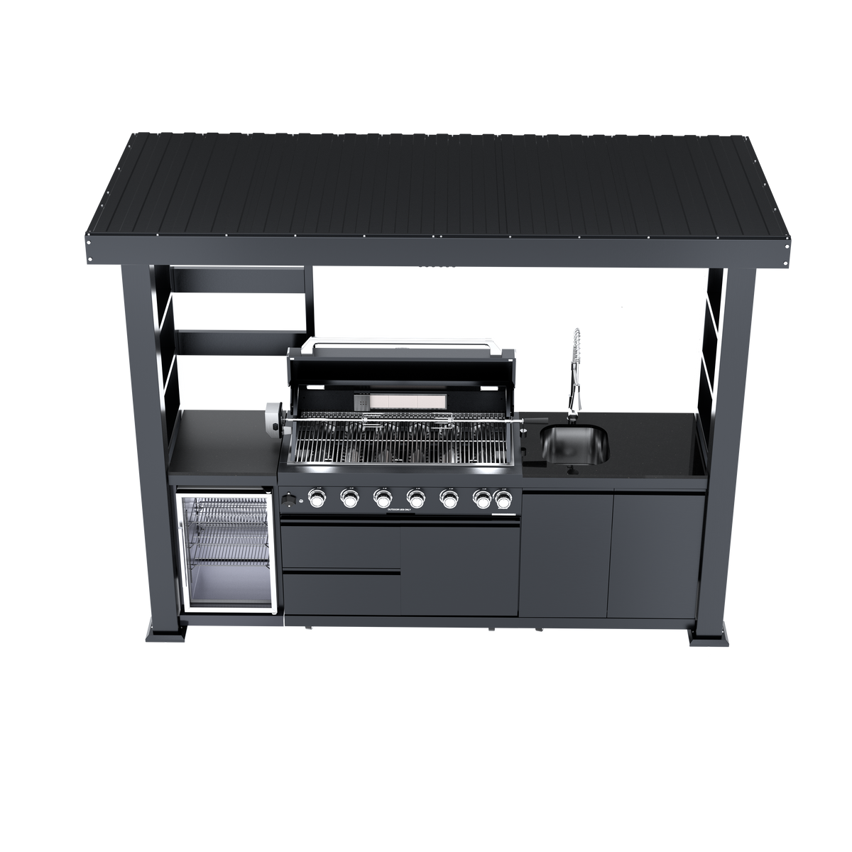 108-Inch 6-Burner Deluxe Stainless Steel Gas Outdoor Kitchen Grill