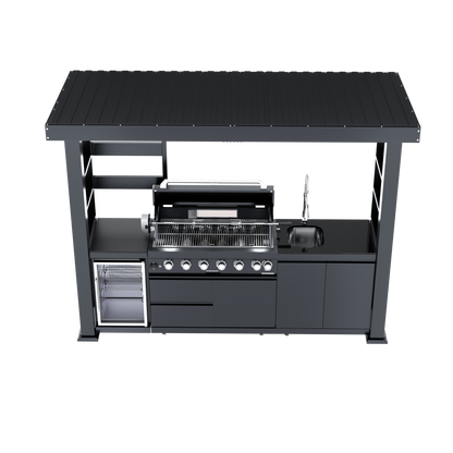 108-Inch 6-Burner Deluxe Stainless Steel Gas Outdoor Kitchen Grill