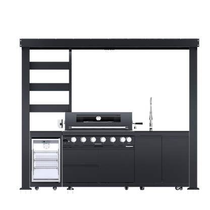 108-Inch 6-Burner Deluxe Stainless Steel Gas Outdoor Kitchen Grill