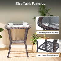 Patio Furniture Set Designed for Outdoor Living, 9 Pieces, Fire Pit Table, 6-Inch Thick Cushions, PE Wicker