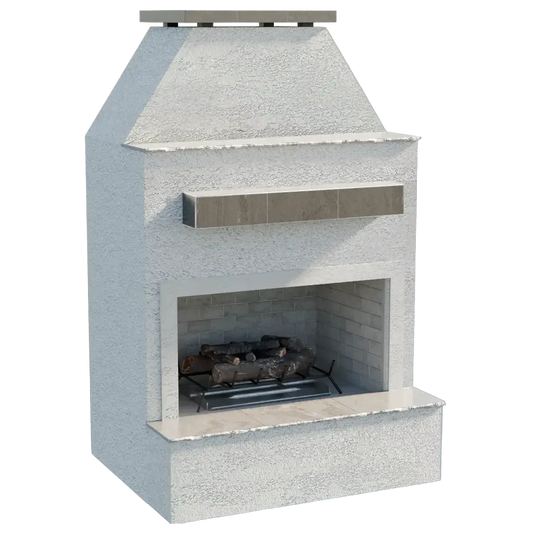 Cal Flame Modern Outdoor Gas Fireplace with Extended Mantle