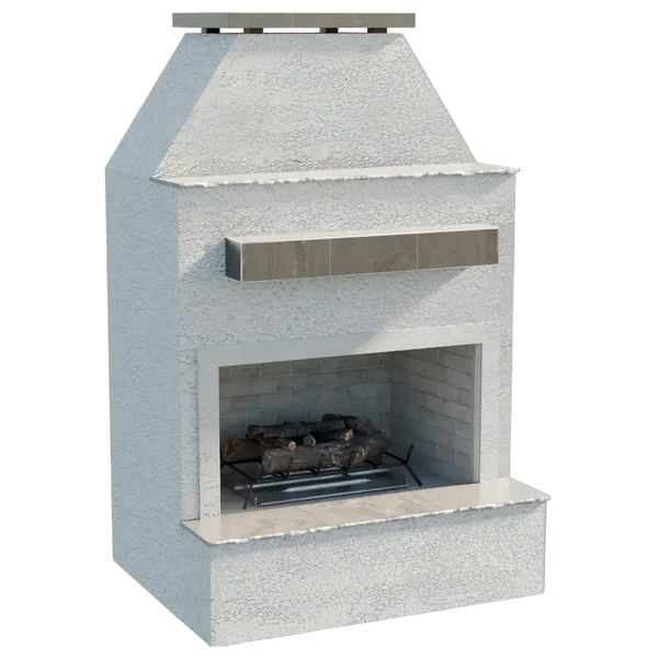Cal Flame Modern Outdoor Gas Fireplace with Extended Mantle