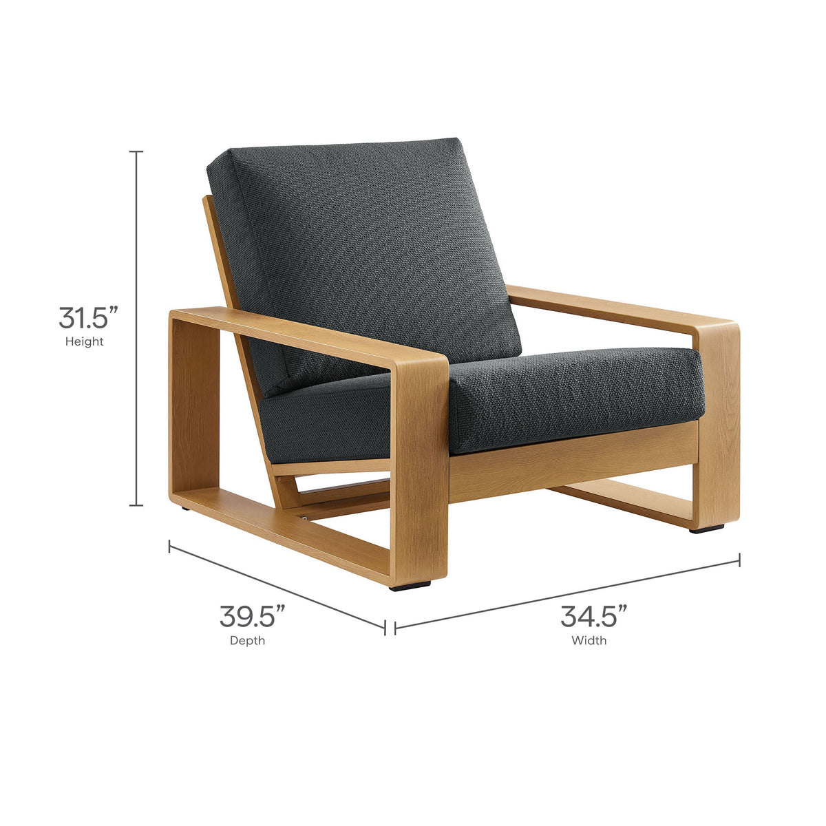 Lirienne 4-Piece Outdoor Patio Aluminum Faux Wood Furniture Set by Modway