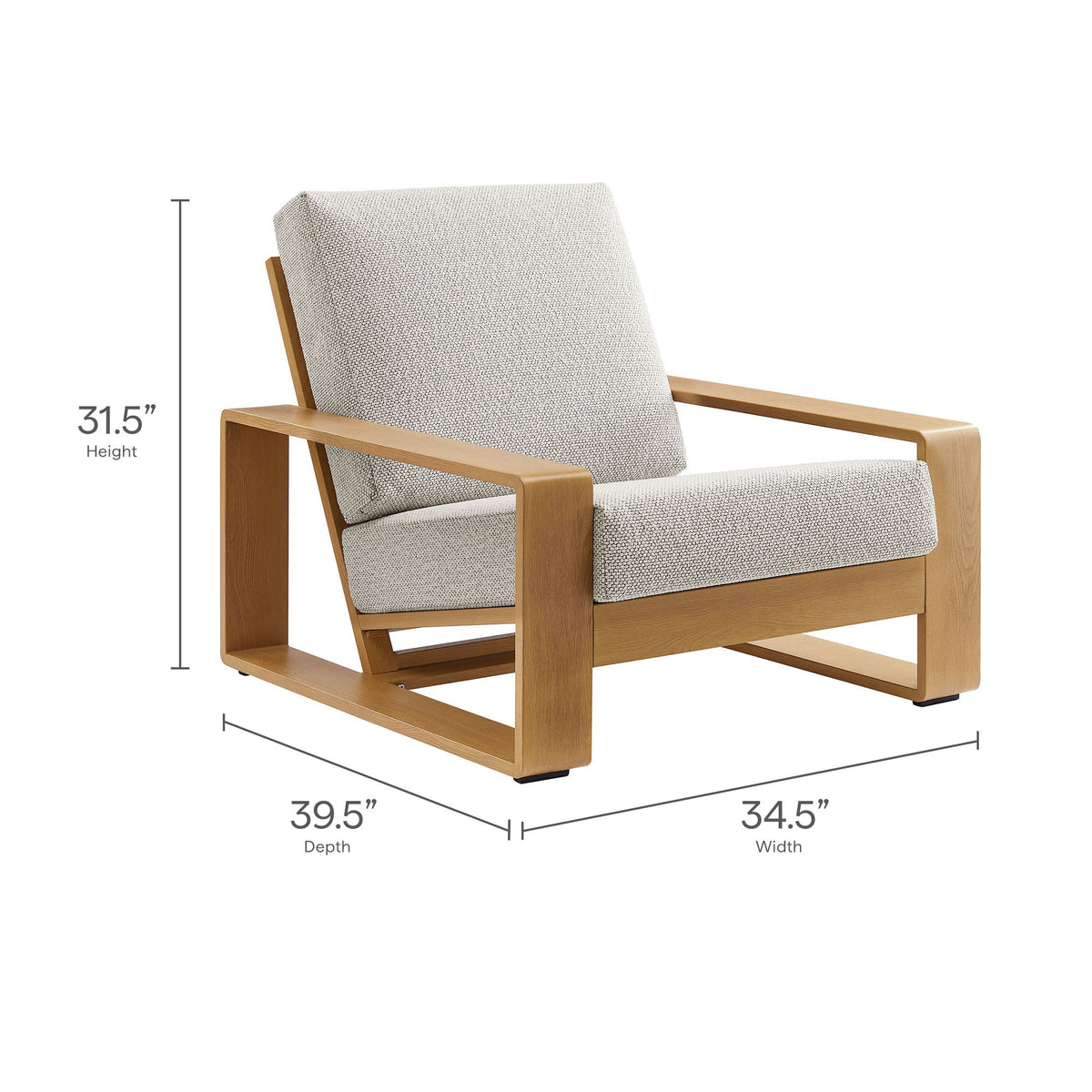 Lirienne 4-Piece Outdoor Patio Aluminum Faux Wood Furniture Set by Modway