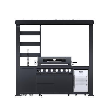 94-Inch 6-Burner Deluxe Stainless Steel Gas Outdoor Kitchen Grill