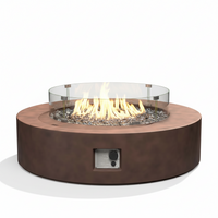 Propane Fire Pit Table Designed for Outdoor Entertaining, Wind Guard Protection, Glass Fire Media, Waterproof Cover